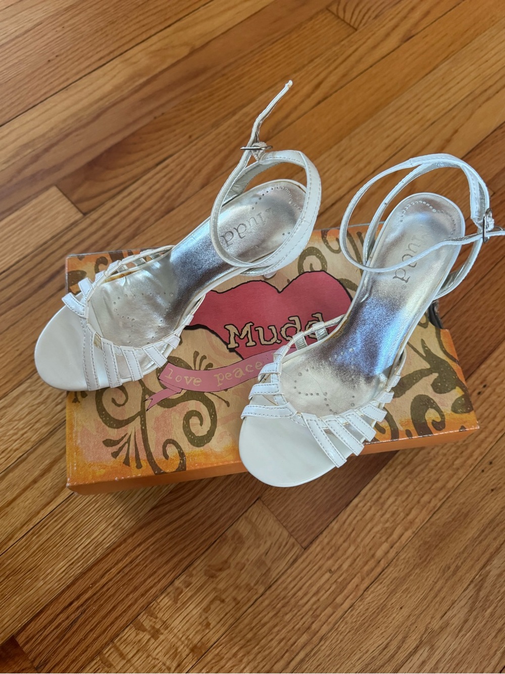 White Women's Strappy Heeled Sandals - Mudd